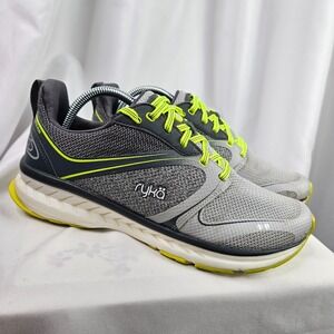 Ryka Womens Nite Run Reflective Running Sneaker Grey / Lime Size 9.5M Athleisure
